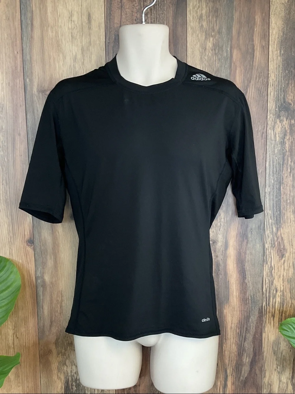 adidas Black Climalite Athletic Fitted TechnFit Biker Tee  L       131B